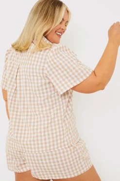 Gingham Short Sleeve Shirt|In the Style