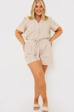 Gingham Short Sleeve Shirt|In the Style