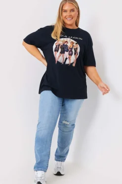 Girls Aloud Gold Slogan T-Shirt|In The Style Clearance
