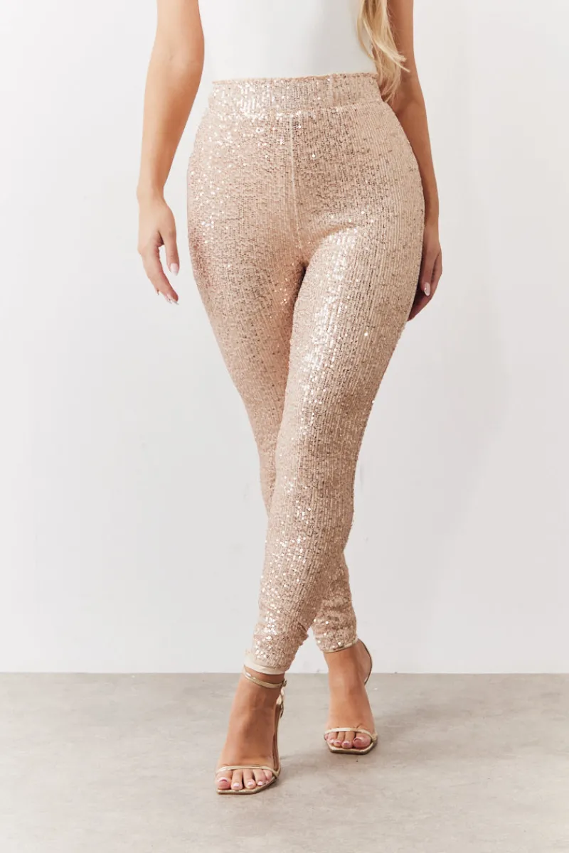 Premium Sequin Leggings|In the Style Clearance