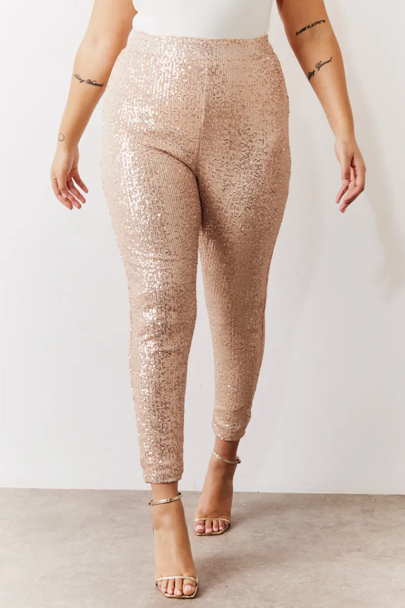 Premium Sequin Leggings|In the Style Clearance