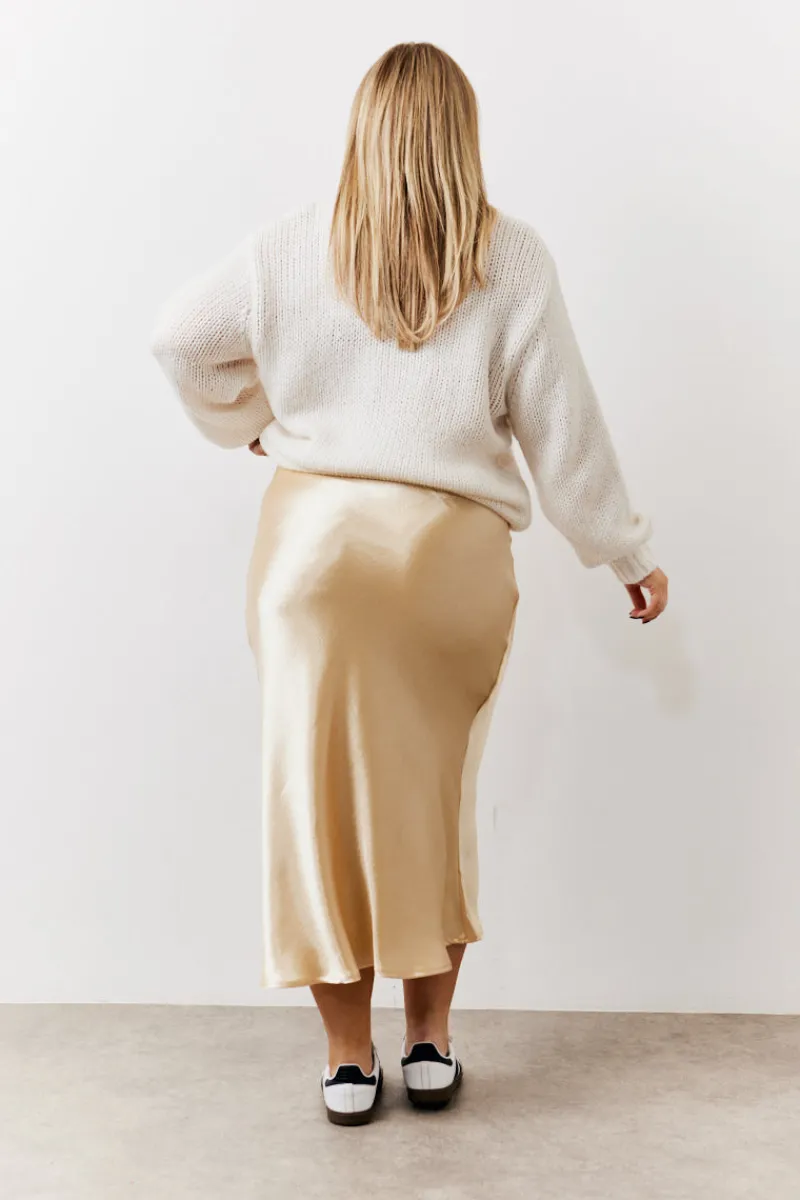 Satin Midi Skirt|In the Style Discount