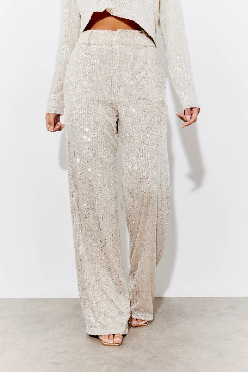 Sequin Wide Leg Trouser|In the Style Best