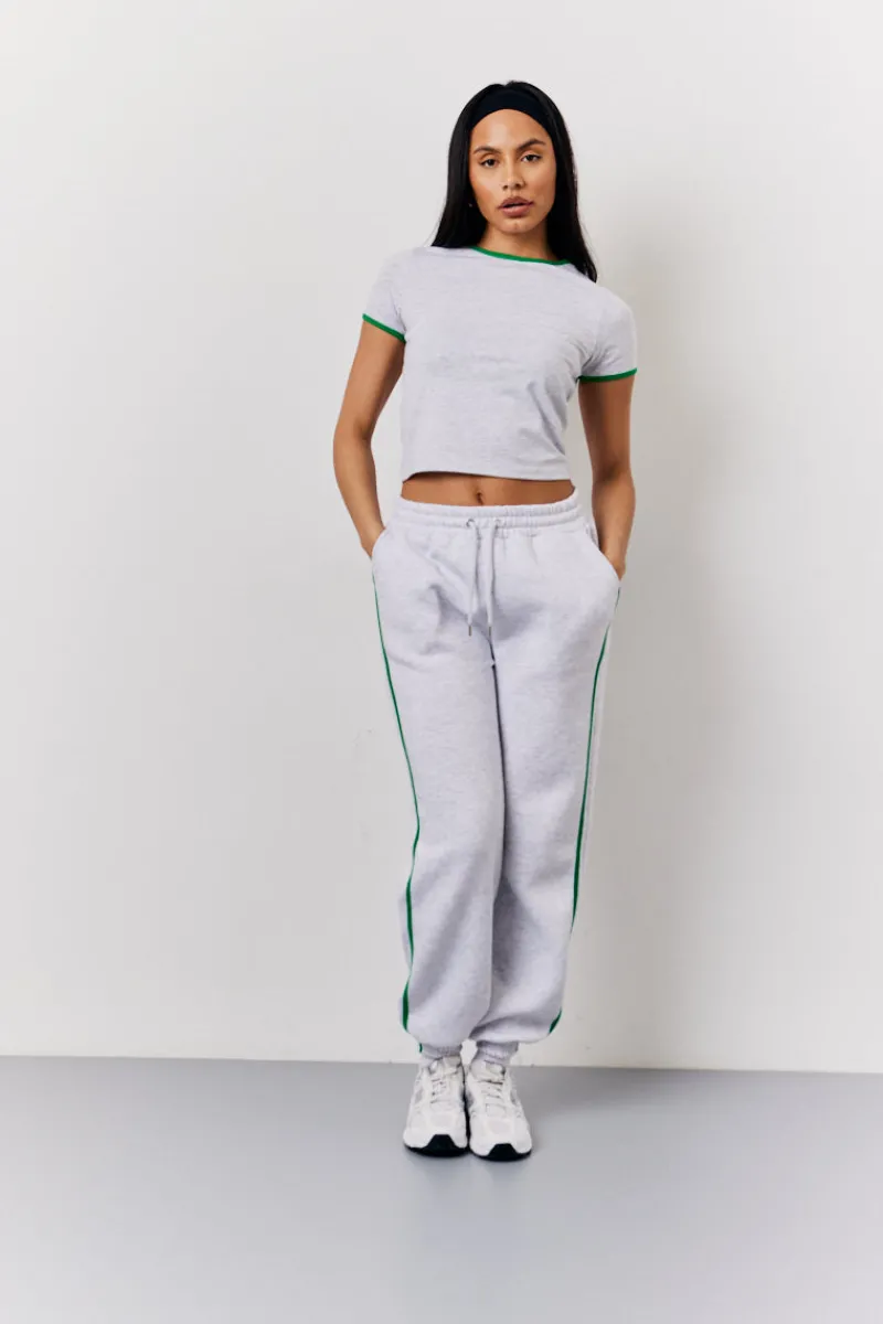 Marl Side Stripe Cuffed Co-Ord Jogger|Fits Sale