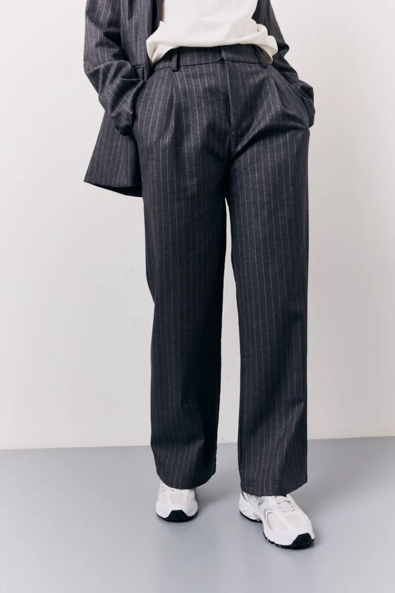 Pinstripe Wide Leg Tailored Trouser|In the Style Sale