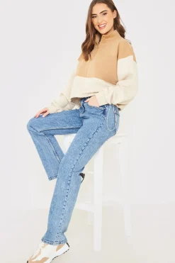 Half Zip Colour Block Toggle Sweat|In the Style Best