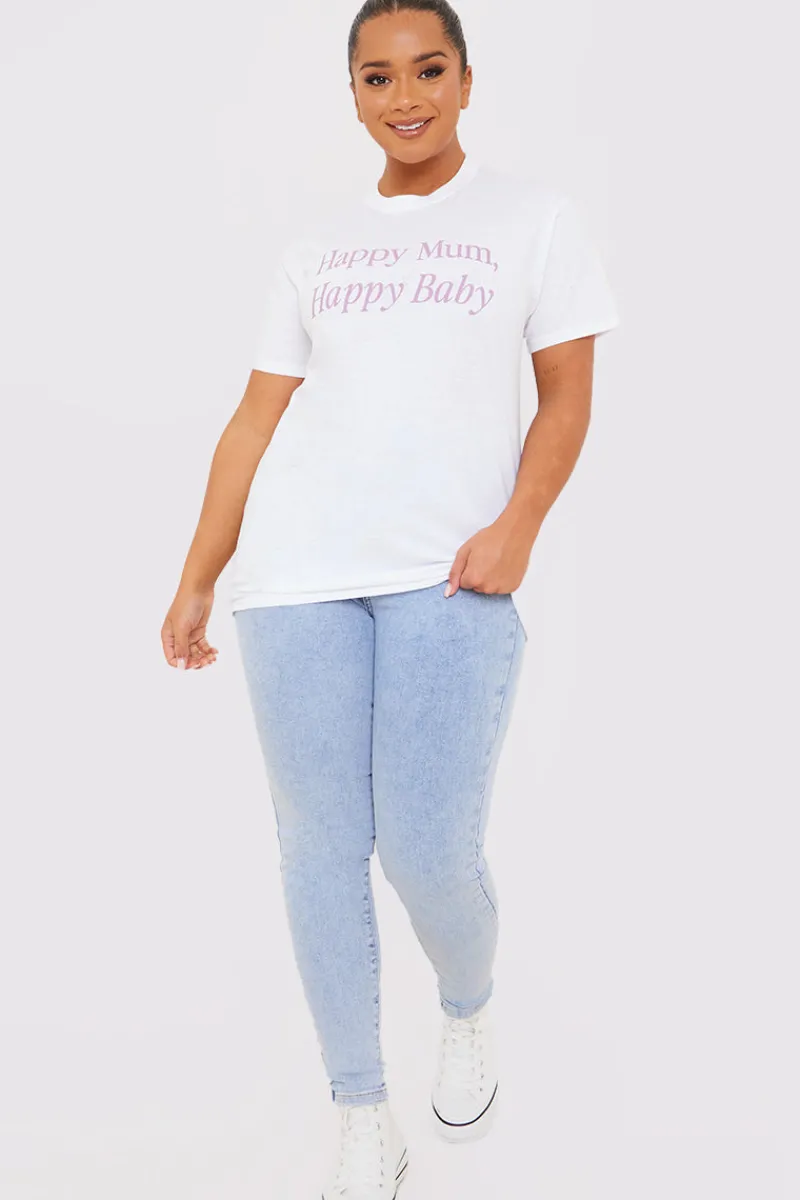 Happy Mum Happy Baby Slogan Tee|In the Style Online