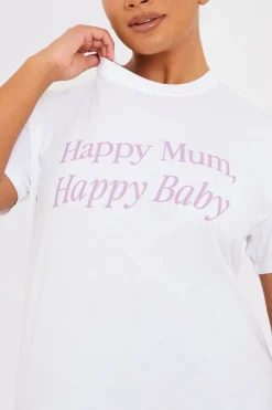 Happy Mum Happy Baby Slogan Tee|In the Style Online