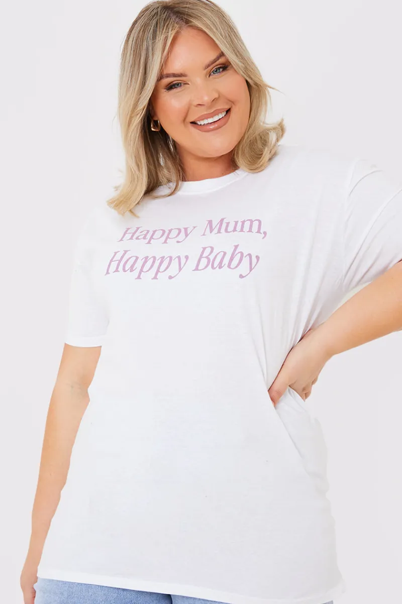 Happy Mum Happy Baby Slogan Tee|In the Style Online