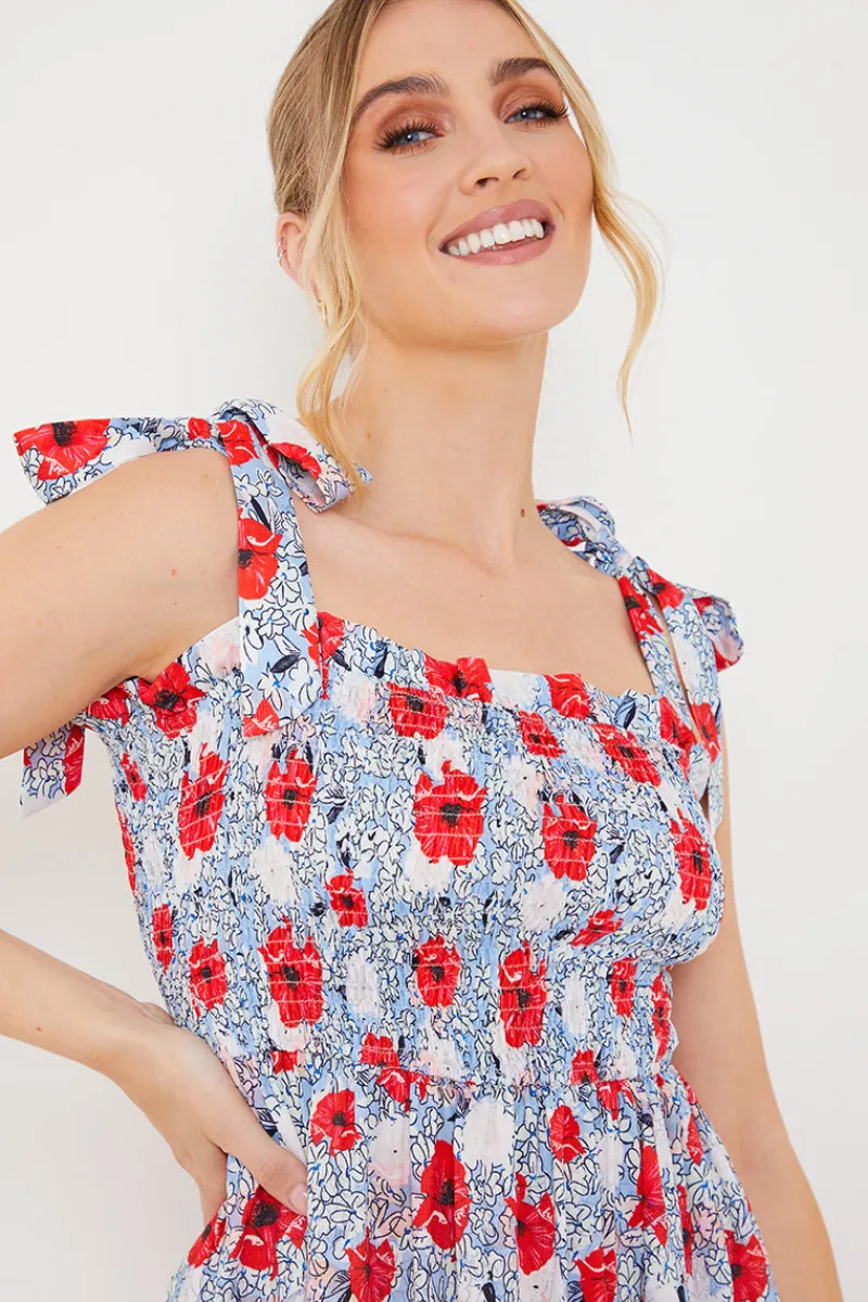 Henley Red Poppy Dress|In the Style New
