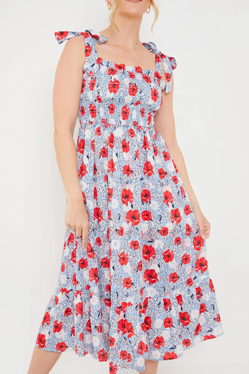 Henley Red Poppy Dress|In the Style New