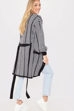 Herringbone Belted Cardigan|In the Style Best
