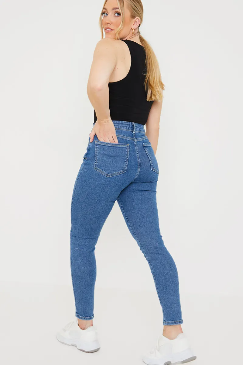 High Waisted Stretch Skinny Jeans|In the Style Outlet