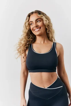 Contrast Piping Co-Ord Sports Bra|Fits New