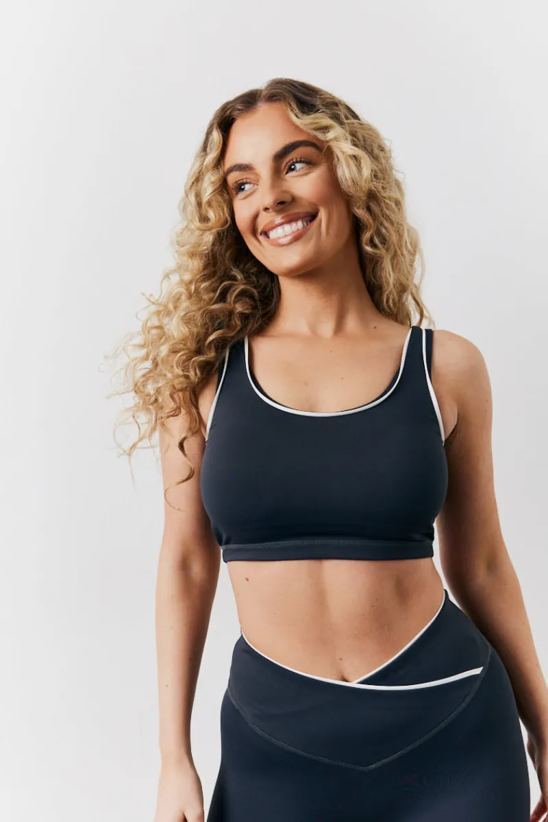 Contrast Piping Co-Ord Sports Bra|Fits New