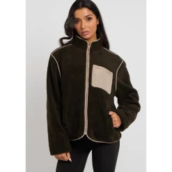 Khaki Fleece Jacket|Urban Bliss Best