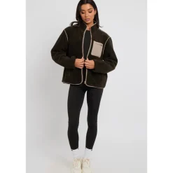 Khaki Fleece Jacket|Urban Bliss Best