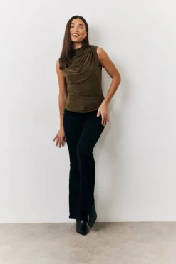 Slinky Cowl Front Sleeveless Top|In the Style