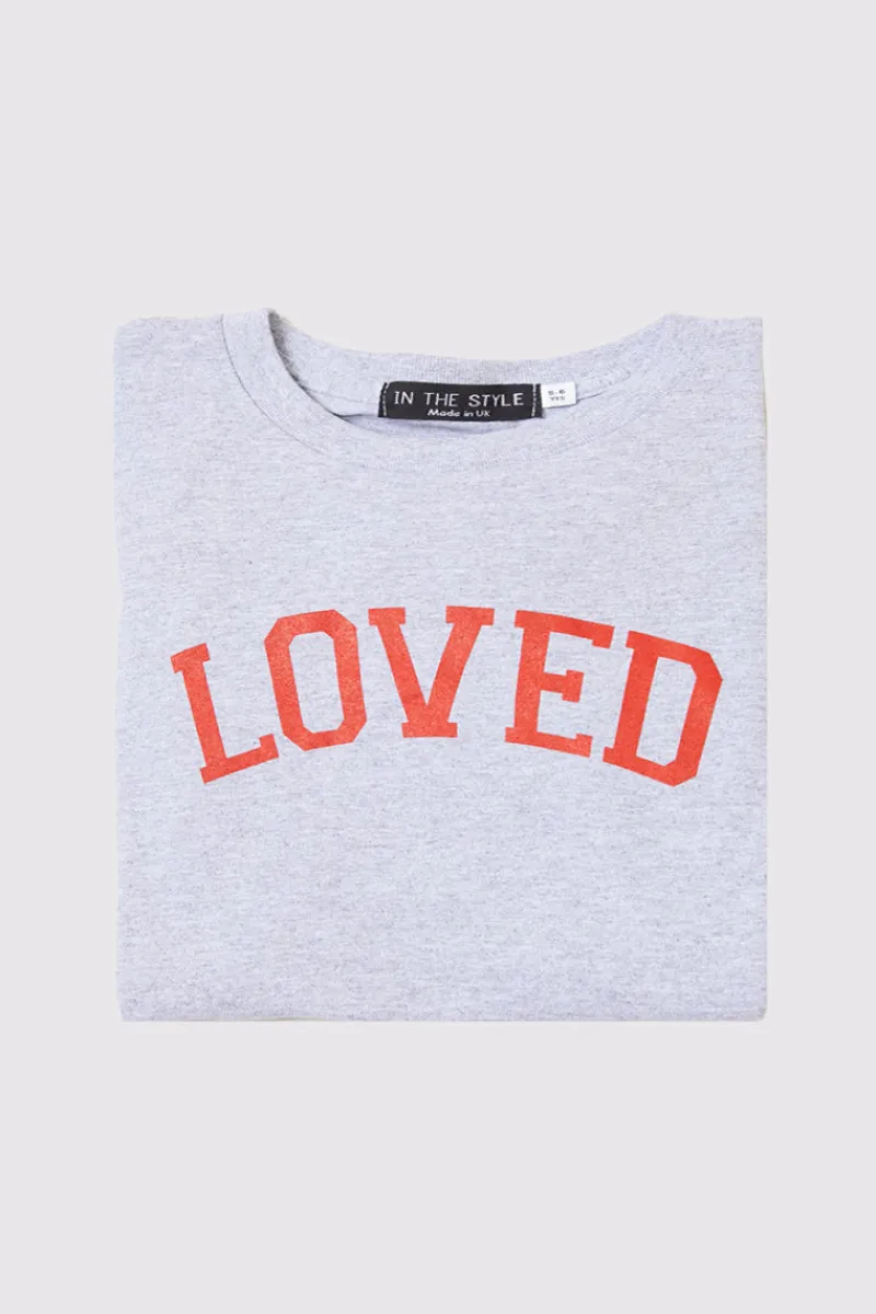 Kids Loved Slogan Tee|In The Style New