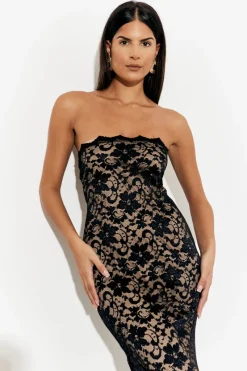 Lace Bandeau Maxi Dress|In The Style Clearance