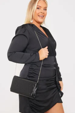 Leather Look Clutch Bag|In The Style Sale
