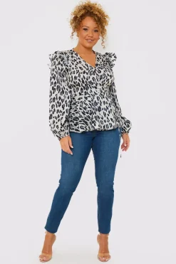 Leopard Print Wrap Blouse|In the Style New