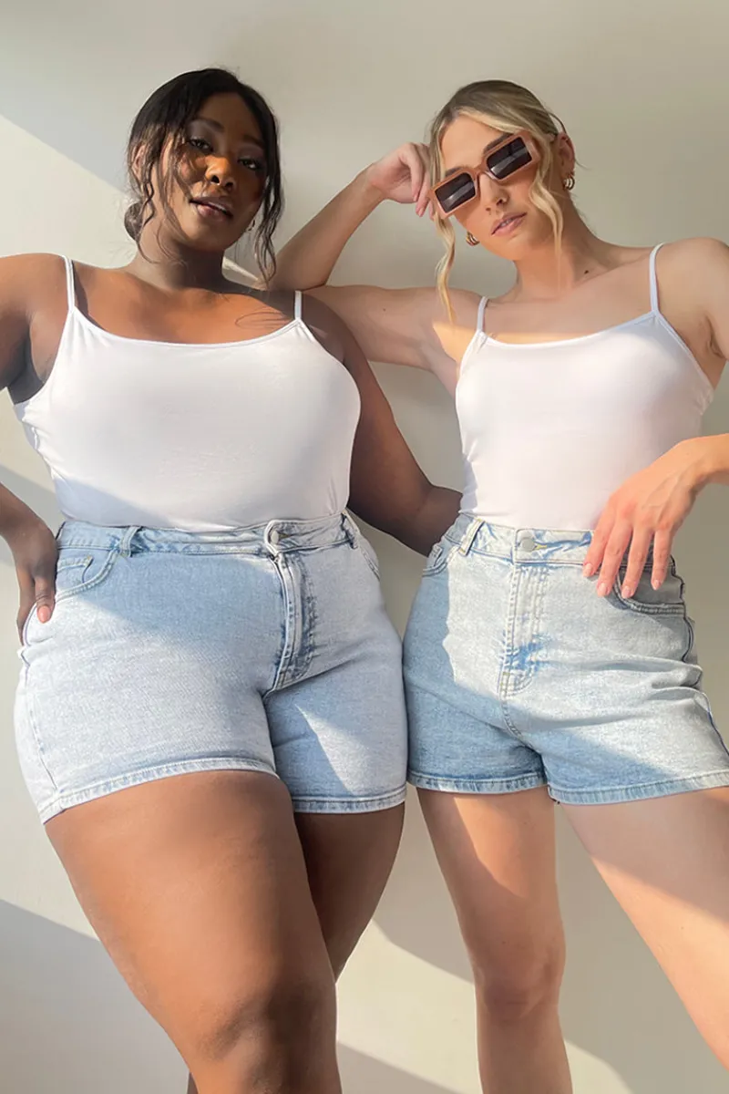 Light Wash Denim High Waist Shorts|In The Style Best