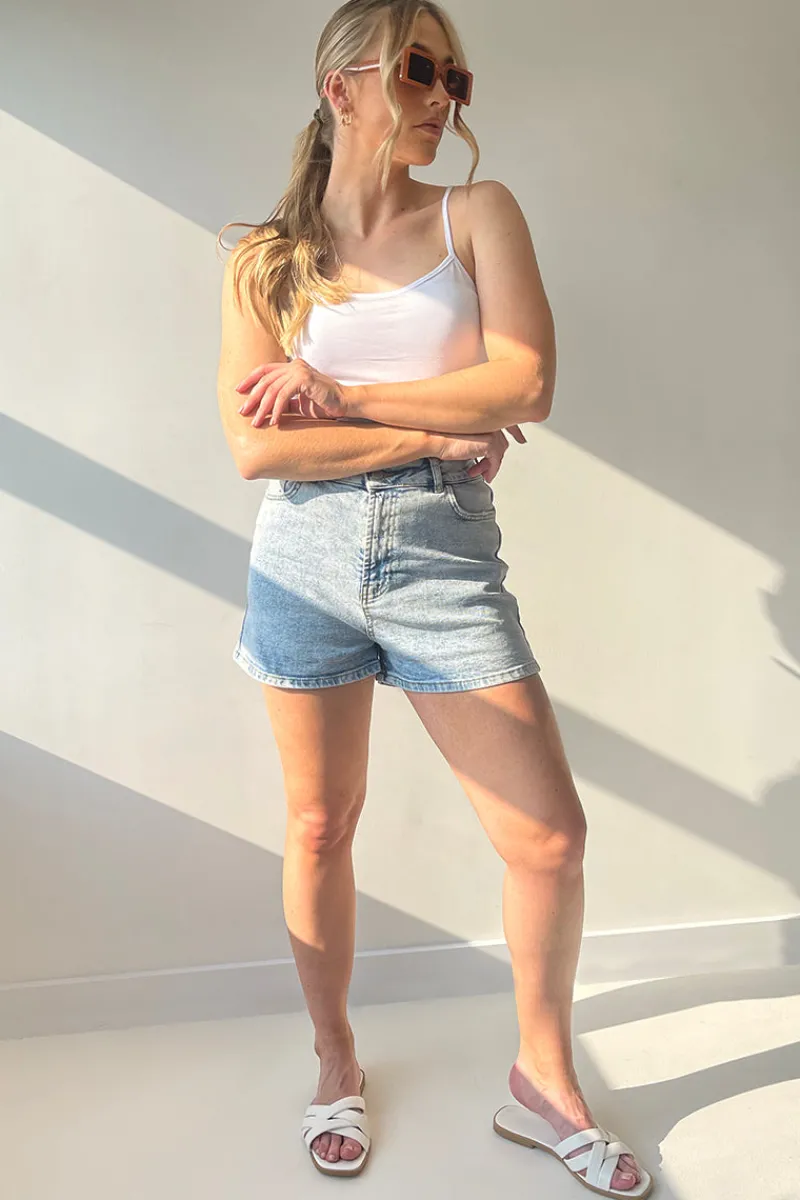 Light Wash Denim High Waist Shorts|In The Style Best