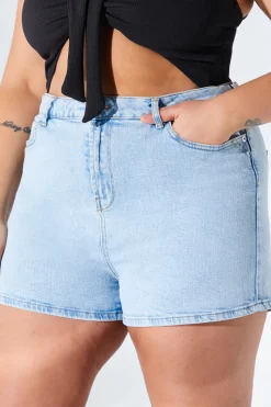 Light Wash Denim Mom Short|Fits Clearance