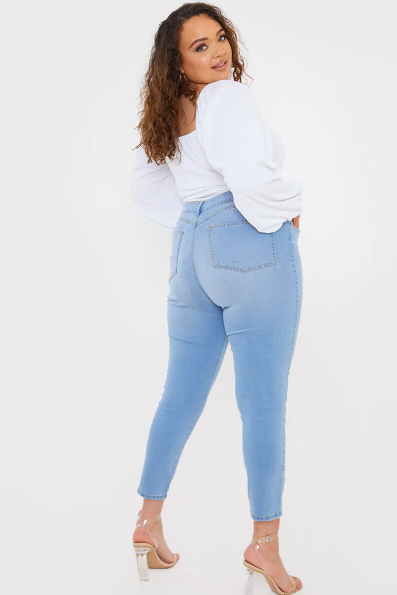 Light Wash Skinny Jeans|In the Style Online
