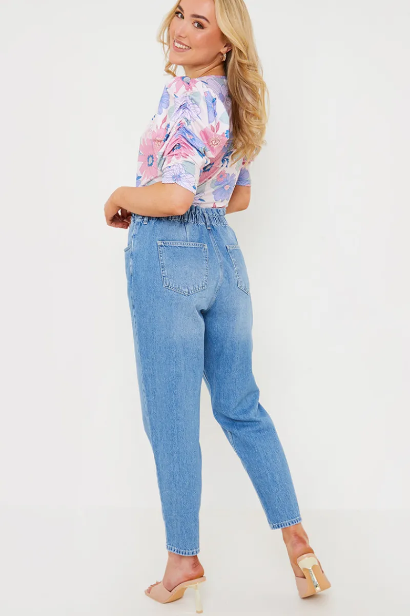 Lightwash Paperbag Jeans|In the Style Outlet