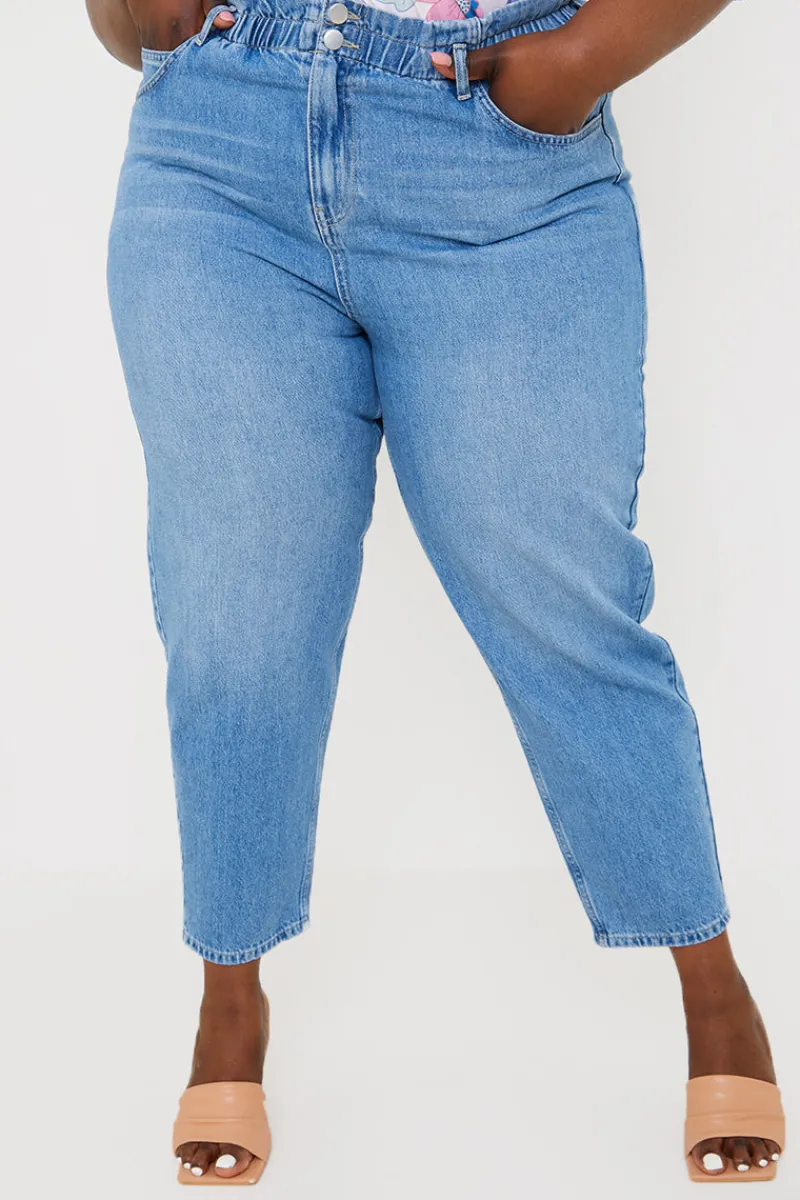 Lightwash Paperbag Jeans|In the Style Outlet