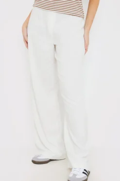 Linen Look Wide Leg Trousers|In the Style Clearance