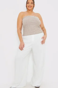 Linen Look Wide Leg Trousers|In the Style Clearance