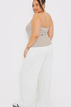 Linen Look Wide Leg Trousers|In the Style Clearance