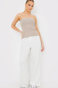 Linen Look Wide Leg Trousers|In the Style Hot