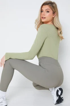 Long Sleeved Ribbed Square Neck Bodysuit|In The Style Discount