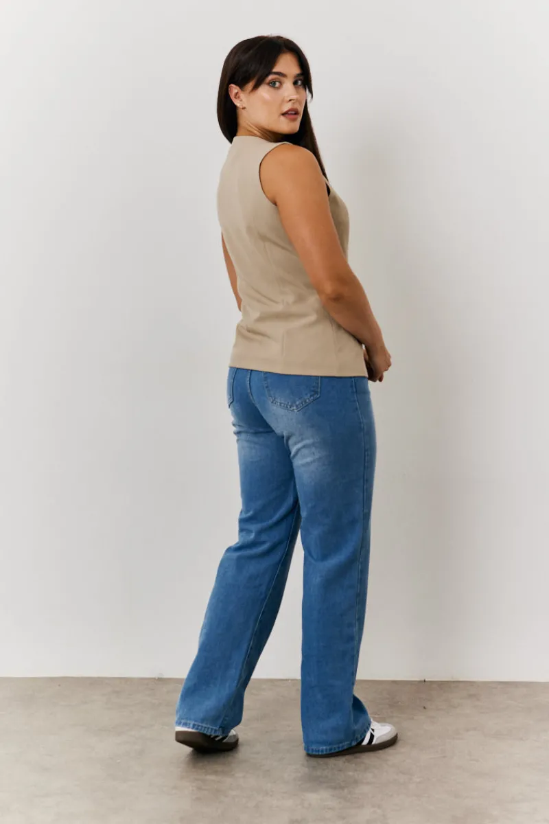 Longline Button Through Waistcoat|In The Style