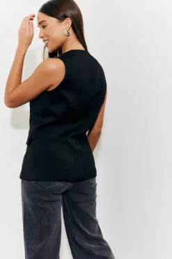 Longline Pocket Detail Waistcoat|In The Style Best