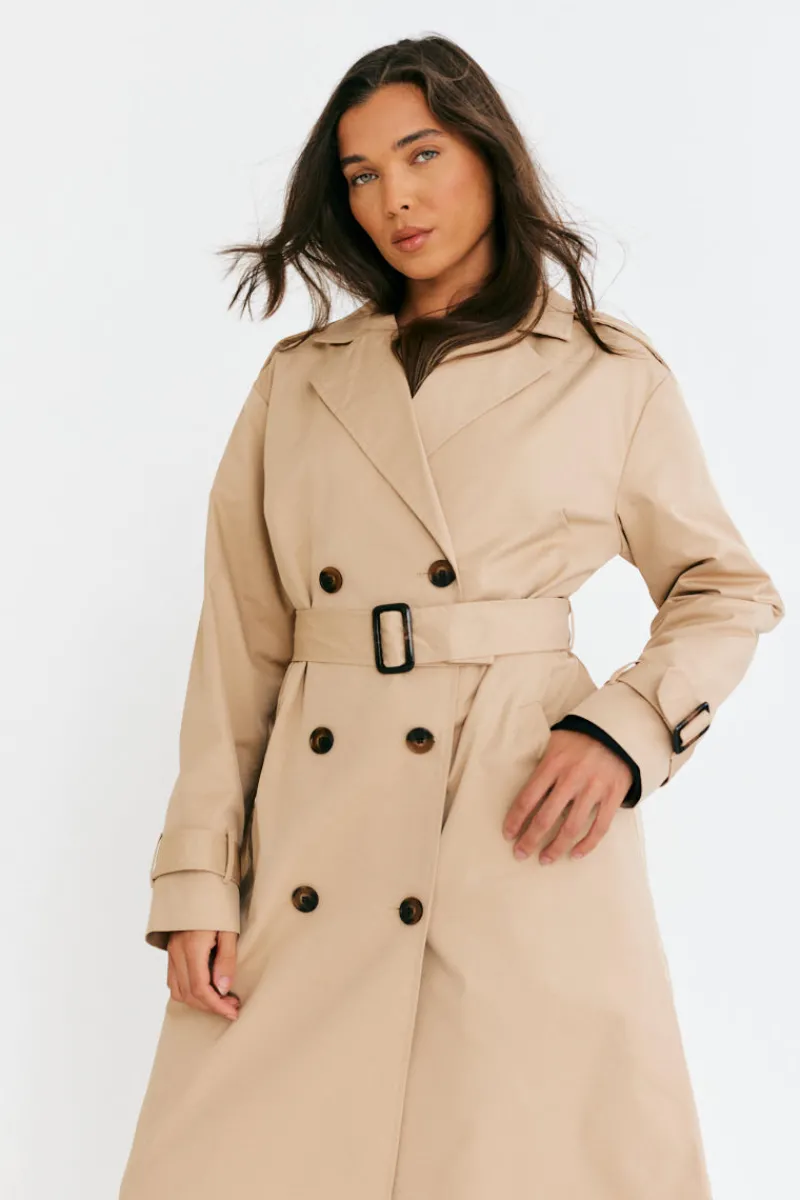Longline Trench Coat|In The Style Outlet