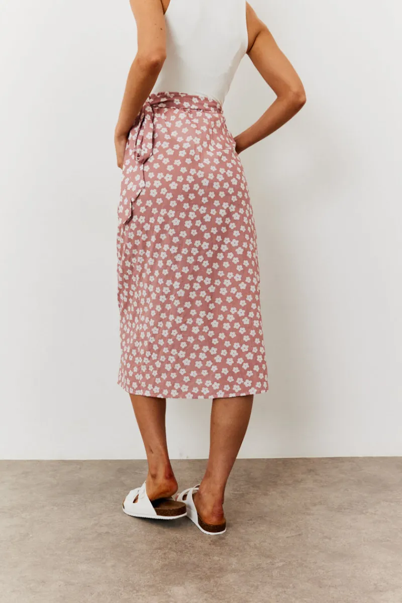Maternity Floral Print Wrap Front Midi Skirt|In the Style Online