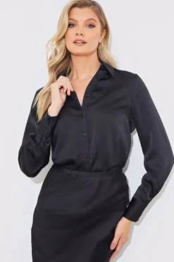 Matte Satin Blouse|In The Style Clearance