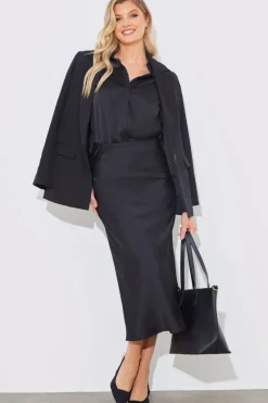 Matte Satin Blouse|In The Style Clearance