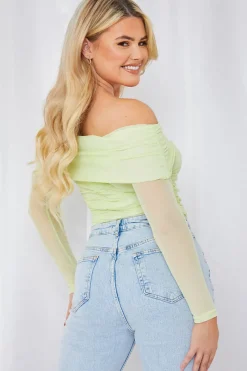 Mesh Bardot Top|In the Style Online