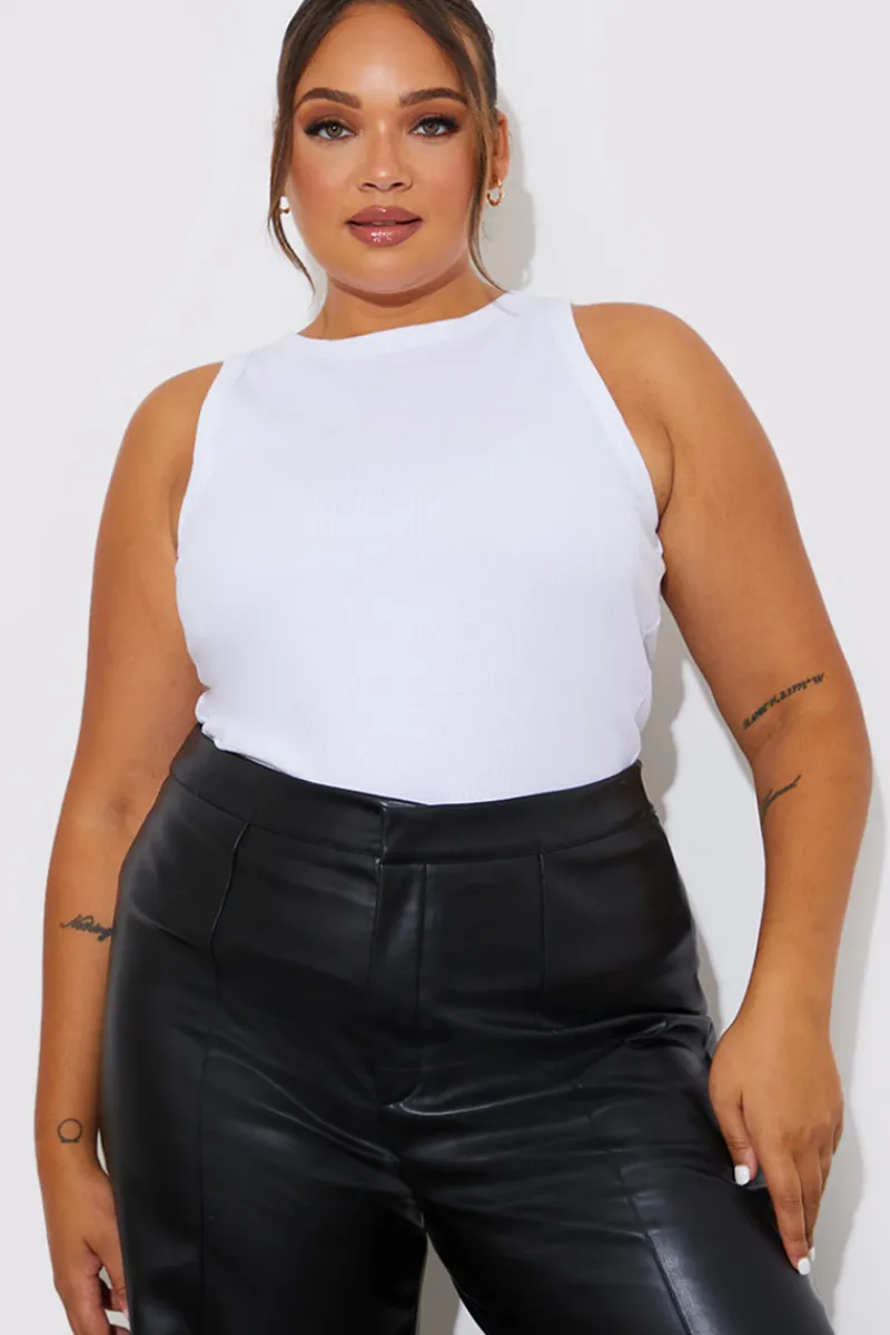More Sustainable Ribbed Racer Vest|In The Style Hot