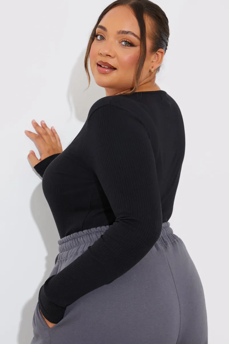 More Sustainable Ribbed Square Neck Bodysuit|In The Style Best