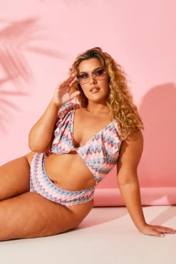 Zig Zag Ruffle Swimsuit|Billie Faiers Discount