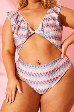 Zig Zag Ruffle Swimsuit|Billie Faiers Discount