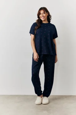 Cherry Print T Shirt and Cuff Jogger Pj Set|In The Style Outlet