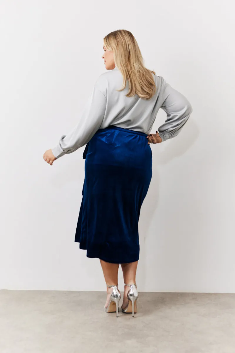 Velvet Wrap Midi Skirt|In the Style Best